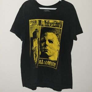 Halloween Movie Poster John Carpenter Short Sleeve T-Shirt Size XL Black